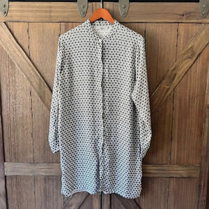 BRYN Walker Geometric Shaped Long Sleeve Tunic Size Small